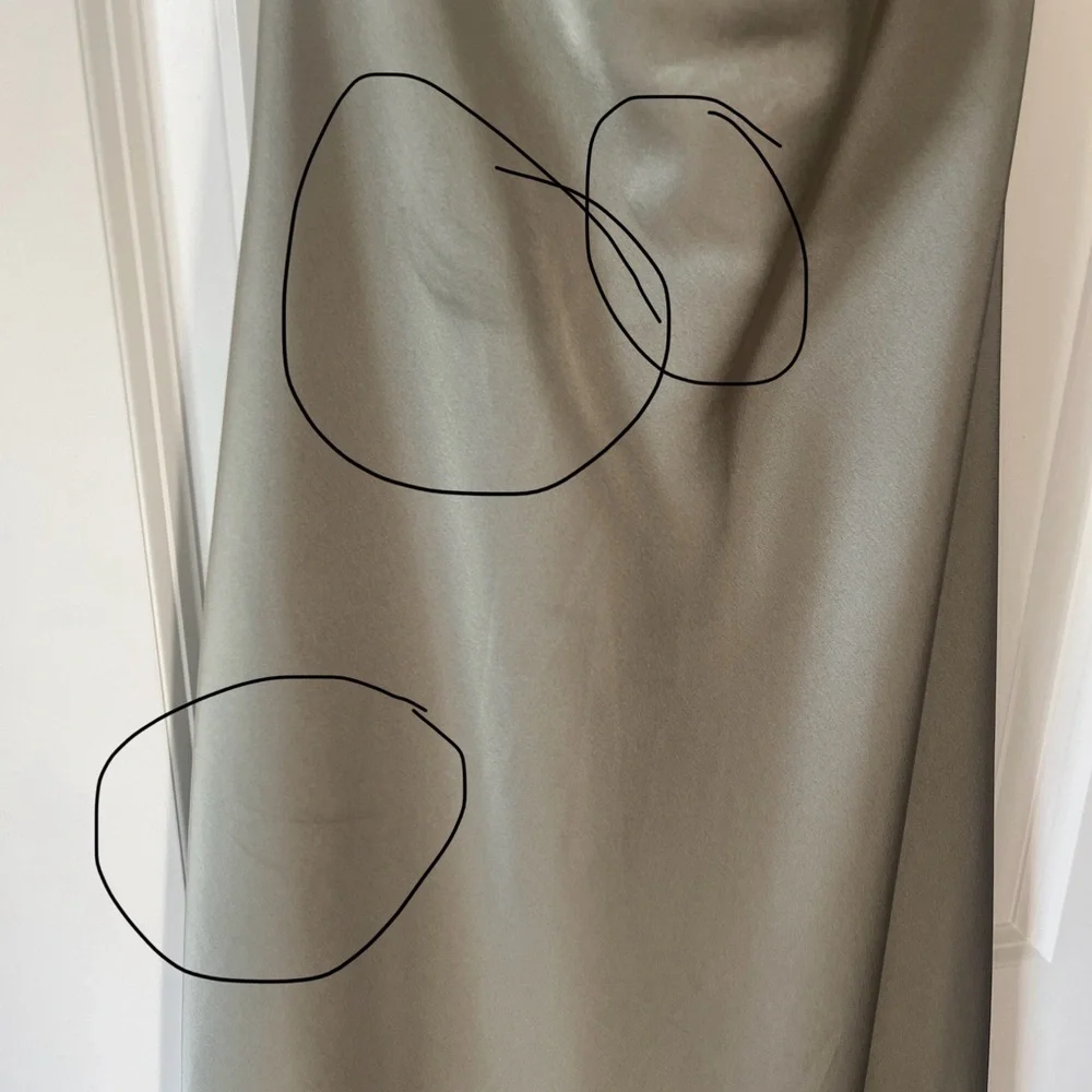 Show Me Your MuMu Jasmine Halter Midi Dress Moss Green Luxe Satin S - Picture 12 of 14